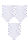 15 adet Süper Eko Set Likralı Kadın Slip Külot Beyaz