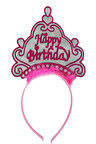 Happy Birthday Neon Pembe Renk Doğum Günü Tacı 24x15 cm