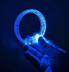 Mavi Led Işıklı Baskı Yapılabilen Pilli Bileklik Bilezik 1,5 cm Genişlik