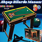 Ahşap Bilardo Masası - Bilardo Maçı - Bilardo Oyuncak - 8 Ball Oyunu - Büyük Bilardo Seti - Bilardo Oyuncağı
