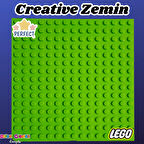 Yeşil Creative Blok Zemin - Zemin Parça - Yer Puzzle Lego - Lego Zemin - Yeşil Yaratıcı Zemin - Creative Lego