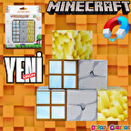 Minecraft Pencere, Kaya ve Altın Desenli Blok Manyetik Lego Minecraft Manyetik Lego Minecraft Lego Megacraft Lego Seti Megnetic Blocks