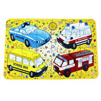 Ahşap Taşıtlar Puzzle - Bebekleri İçin Puzzle - Ahşap Yapboz Oyuncak - Oyuncak Yap-boz - 24 Parça Puzzle