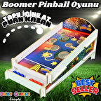 Ahşap Boomer Lastikli İp Oyunu - Pinball Oyunu - Deliğe Top Atma Oyunu - Pinbal Ahşap Oyuncak - Boomer Finger Oyunu
