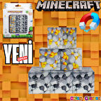 Minecraft Altın ve Kömür Desenli Blok Manyetik Lego Minecraft Manyetik Lego Minecraft Lego Megacraft Lego Seti Megnetic Blocks