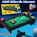 Midi Pool Orta Bilardo Masası - Bilardo Maçı - Bilardo Oyuncak - 8 Ball Oyunu - Büyük Bilardo Seti - Bilardo Oyuncağı