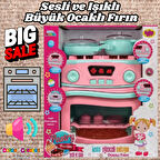 Pilli Ocaklı Fırın Seti - Pilli Oyuncak Fırın - Fırın Seti Oyuncak - Işıklı Sesli Fırın - Davlumbaz Fırın - Mikrodalga Oyuncak