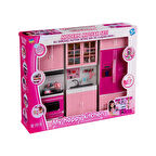 My Happy Kitchen Üçlü Mutfak Seti - Modern Mutfak Seti - Işıklı Sesli Mutfak Oyuncak - Buzdolabı, Lavabo, Fırın