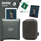 Instax SQ Link Yeşil Yazıcı 10lu Square Film Kılıf ve Pleksi Çerçeve