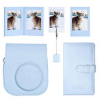 Instax mini 12 Mavi Deri Kılıf Laporta Deri Albüm ve Fotoğraf Çerçeveleri Aksesuar Seti