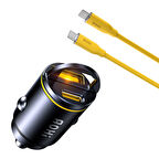 Aohi Araç İçi 2 Portlu 45W Şarj Cihazı, 140W 1m PD 3.1 480Mbps Süper Hızlı Şarj/Data Kablosu Seti