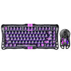 GravaStar Mercury V75 Lite Hall Effect, Rapid Trigger 8.000 Hz Kablolu Manyetik Klavye + M2 26.000 DPI RGB Kablosuz Mouse Oyuncu Seti, Siyah