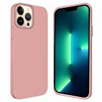 Apple iPhone 15 Pro Max 6.7'' İçi Kadife Silikon Kılıf Rose