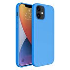 Apple iPhone 15 6.1'' İnce Mat Silikon Kılıf Mavi