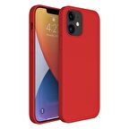 Apple iPhone 15 Plus 6.7'' İnce Mat Silikon Kılıf Kırmızı