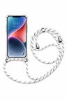 Samsung Galaxy A72 Boyun Askılı Şeffaf Tank Kılıf Siyah-Beyaz