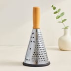 8" Ahşap & Bambu Saplı Çelik Rende (Silikon Taban, 3 Bölümlü)