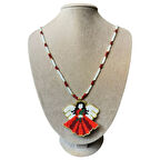 Uretti - Özlem 9422 7323 El Yapımı Melek Figürlü Kum ve Kristal Boncuk Detaylı Kolye