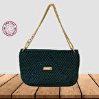 Uretti - Derya 1944 - El Yapımı Makrome İp Tasarım Kol Çantası - Yeşil