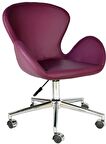 Bürocci Roberta Metal Ayaklı Çalışma Koltuğu-Mor Deri-2069A0124
