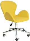 Bürocci Roberta Metal Ayaklı Çalışma Koltuğu-Sarı Deri-2069A0113