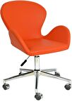 Bürocci Roberta Metal Ayaklı Çalışma Koltuğu-Turuncu Deri-2069A0123