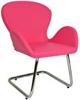Bürocci Roberta Misafir Koltuğu-Pembe Deri-2069J0120