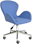 Bürocci Roberta Metal Ayaklı Çalışma Koltuğu-Mavi Deri-2069A0119