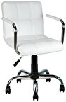 Bürocci Carla Çalışma Koltuğu-Beyaz Deri-9503D0109