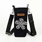 Woodycord El Yapımı 0,5 Litrelik Matara Termos Kılıfı Pofuduk Damalı Çiçekli 