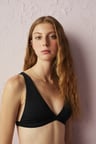 Siyah Basic Derin V Yaka Bikini Üstü