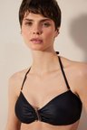Mia Straplez Parlak Siyah Bikini Üstü
