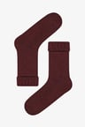 Warm Folded Bordo Soket Çorap
