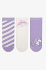 Kız Çocuk Unicorn Çok Renkli 3lü Soket Çocuk