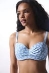 Renkli Nomi Lotus Geometrik Desenli Bikini Üstü