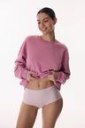 Pembe Invisible Görünmez Lazer Kesim Yüksek Bel Slip Külot