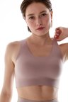 #İzbırakmaz Bej Stretch360 Orta Destek Çıkarılabilir Pedli Zero Feel Spor Sütyeni