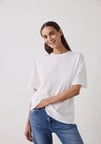 Kırık Beyaz Basic Oversize Kısa Kollu Tişört