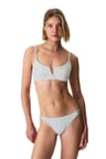 Point Puantiye Desenli Dokulu V Yaka Bikini Üstü