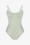 Aloe Vera Mint Yeşili Lace Dantel Detaylı Bodysuit