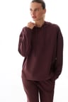 Kahverengi Oversize Kapüşonlu Sweatshirt