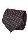 Esgue Hand Made 7.5 cm Kahve Siyah Desenli Kravat 