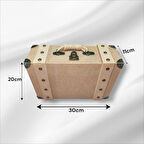 Ahşap boyanabilir dikdörtgen klasik dekoratif bavul kutu