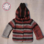Uretti - Talia 8659 - 3988 El Örgüsü Kapüşonlu Erkek Çocuk Hırka - 1 Yaş
