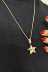 Klipsli Halka Altın Yıldız Kolye
