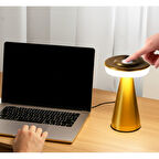 LED Dokunmatik Masa Lambası USB Şarjlı, 3 Işık Seviyeli, Metal Tabanlı, Modern Ofis & Ev Dekorasyonu