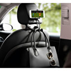 Oto Koltuk Arkası Telefon Tutucu Askılık 15kg Taşıma Kapasiteli, Çift Amaçlı Kullanım Universal Askı