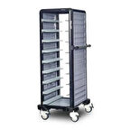 Gastrolley Tekli Termo Tepsi Arabası, 9 Tepsi Kapasiteli, 2 Yanı Kapalı 57 x 71 x 149 (cm)