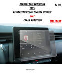 Renault Clio Evolution 2025 Navigasyon ve Multimedya Uyumlu Mat Ekran Koruyucu