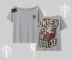 The Owner of House Kedi Arka Baskılı Kayık Yaka Tshirt